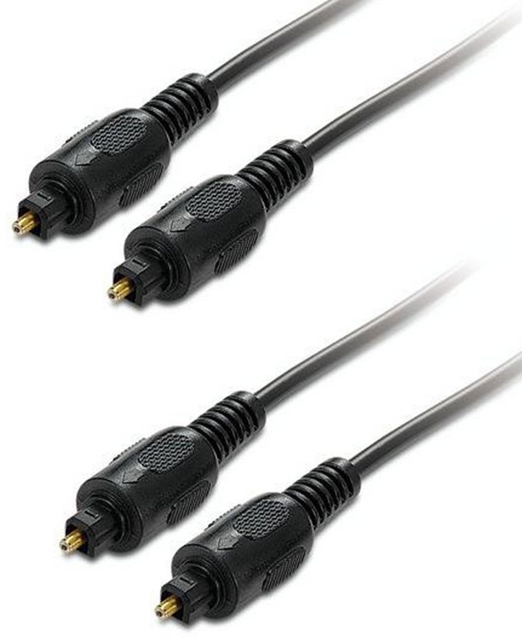 2er Set Toslink auf Toslink Kabel Adapter Audio Anschluss Verbindungs Equipment 1,5 Meter Länge