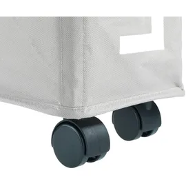 Wenko Wäschesammler Corno Taupe, stabiler schmaler Wäschekorb mit Rollen und Deckel, Wäschetruhe aus 100% Polyester, Fassungsvermögen 43 L, (B x H x T): 18,5 x 60 x 40 cm