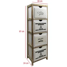 Mobili Rebecca Nachtschrank Rebecca 24 x 97 x 30 cm Braun/Weiß