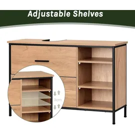 EUGAD Waschbeckenunterschrank 2 Schubladen 30 x 60 cm Beige