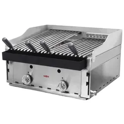 MBH - MAQUINARIA BAR HOSTELERIA MBH - Professioneller Gas Lavasteingrill 60 cm wirtschaftlich. Industrie-Grill für Restaurant, Hotel und Catering-Industrie.