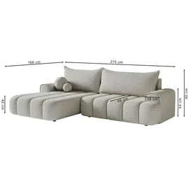 Selsey Ecksofa mit Schlaffunktion Dandelino , grau , Maße (cm): B: 275 H: 80