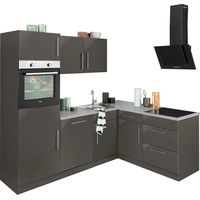 wiho Küchen Winkelküche »Cali«, mit E-Geräten, Stellbreite 230 x 170 cm grau