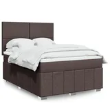 vidaXL Boxspringbett mit Matratze Dunkelbraun 140x200 cm Stoff