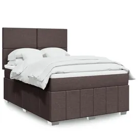 vidaXL Boxspringbett mit Matratze Dunkelbraun 140x200 cm Stoff