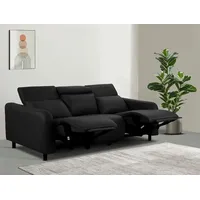 Home affaire 3-Sitzer SKAANE Struktur-Sofa, 229 cm, manuelle-u. elektrische Relaxfunktion, Relax-Funktion in 2 Sitzen, Kopfteilverstellung, Federkernpolsterung schwarz