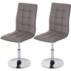 chefgastro Esszimmerstuhl HxBxT 103x43x54cm Sitzhöhe 41cm Kunstleder Taupe-Grau Stuhl Küchenstuhl