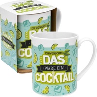 GRUSS & CO XL-Tasse Motiv Cocktail | lustige Tasse, Porzellan, Tasse groß 60 cl, blau | Frauengeschenk, Partygeschenk | 48816