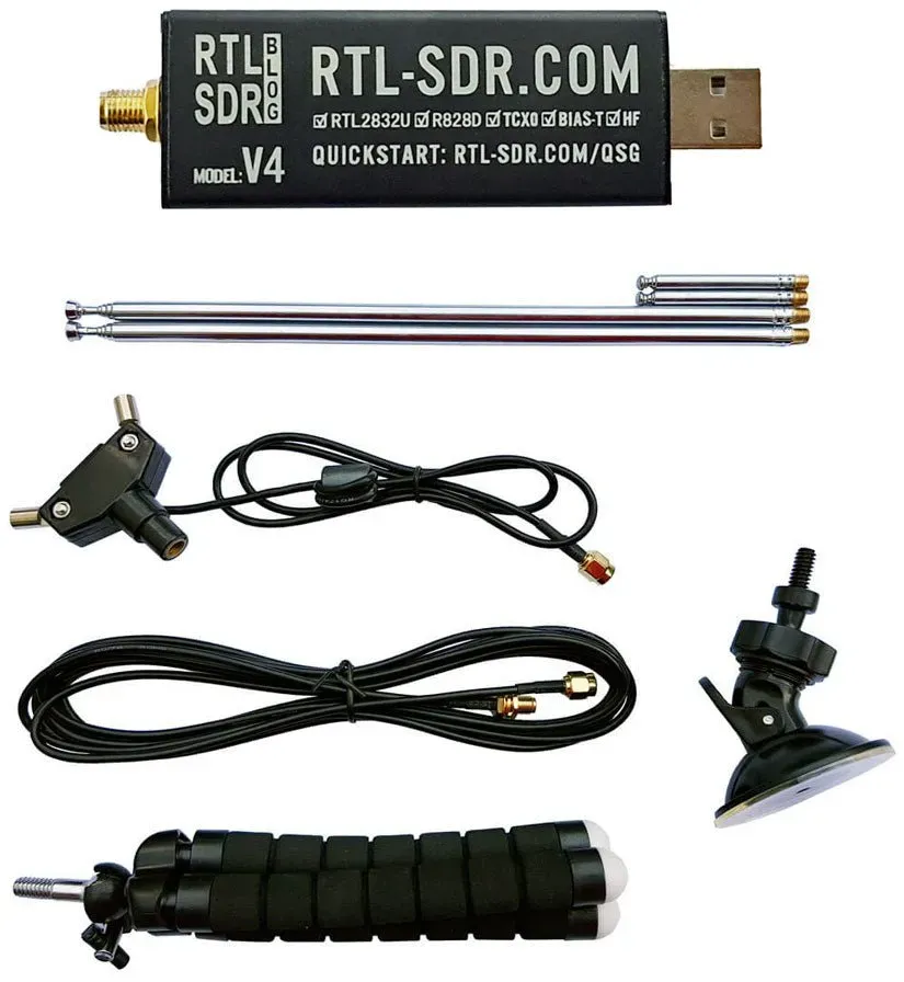 RTL-SDR V4 (Software Defined Radio) mit Dipolantennenkit