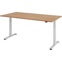 bümö elektrisch höhenverstellbarer Schreibtisch Nussbaum 200x100 cm - Schreibtisch höhenverstellbar elektrisch, elektrischer Schreibtisch & Gaming