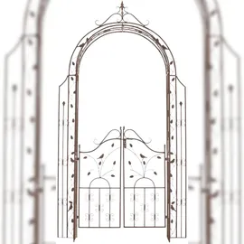 CLP Rosenbogen Grenada  mit Eingangspforte 100 x 200 x 50 cm Antik Braun