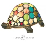 Casa Padrino Tiffany Tischleuchte Schildkröte Bunt Ø 20 x H. 14 cm - Tiffany Deko Leuchten