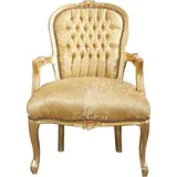 Casa Padrino Barock Salon Stuhl Gold Muster/Gold