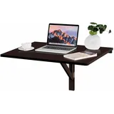 Costway Wandtisch Klappbar, Wandklapptisch , 80x60cm, Klapptisch Aus Holz Braun - Costway
