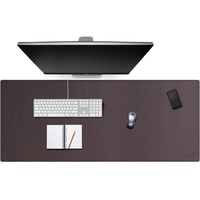 Cacoy Schreibtischunterlage aus Leder, 130x60cm PU Leder Große Gaming-Mouspad, Multifunktionale Schreibtischmatte, Doppelseitige Wasserdichter Tischunterlage (Braun)