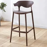 DIBAKO Kunststoff Barstuhl Barhocker 65cm 75 cm Tresenhocker Stapelbar Hocker Küchenstuhl Mit Lehne Bistrohocker Küchenstühle Für Bistro Café Küche (Color : 30inch(75cm), Size : Brown)