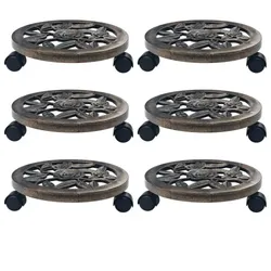 vidaXL Pflanzenroller 6 Stk. Kunststoff : Farbe - Braun, Größe - 30 cm