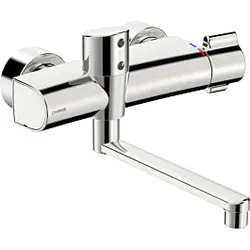 Hansa Hansaelectra Infrarot-Waschtisch-Wand-Armatur 08866202 Batteriebetrieb, Thermostat, Ausladung 286mm, chrom