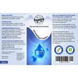 Bellfor Ohrenpflege Tropfen natürlich für Hunde Ohrentropfen 30 ml