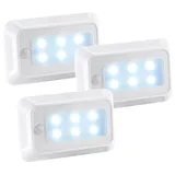 Luminea Bewegungslicht innen: LED-Nachtlicht mit Bewegungs- & Dämmerungs-Sensor, Batterie, 3er-Set (LED Bewegungslicht, Batterie, Batterielicht mit Bewegungsmelder)