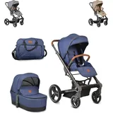 Cangaroo Kombikinderwagen Icon 2 in 1 Sportsitz Babywanne Wickeltasche PU-Räder blau