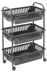 Metaltex Oslo LAVA Küchenwagen, 3-Etagen 344543000 , Maße: 41 x 26 x 63 cm