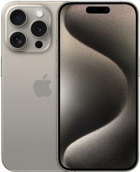 Apple iPhone 15 Pro - 5G Smartphone - Dual-SIM / Interner Speicher 256GB - OLED-Display - 6,1" - 2556 x 1179 Pixel (120 Hz) - Triple-Kamera 48 MP, 12 MP, 12 MP - front camera 12 MP - Natural Titanium (MTV53ZD/A)