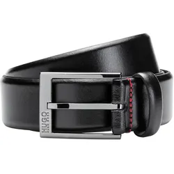 Ledergürtel »Garney«, mit polierten Metalldetails und dezenter BOSS Logo-Prägung, Gr. 100, schwarz, , 53031538-100