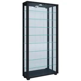 VCM Standvitrine Lumo mit LED ca. 59x115x18 cm schwarz