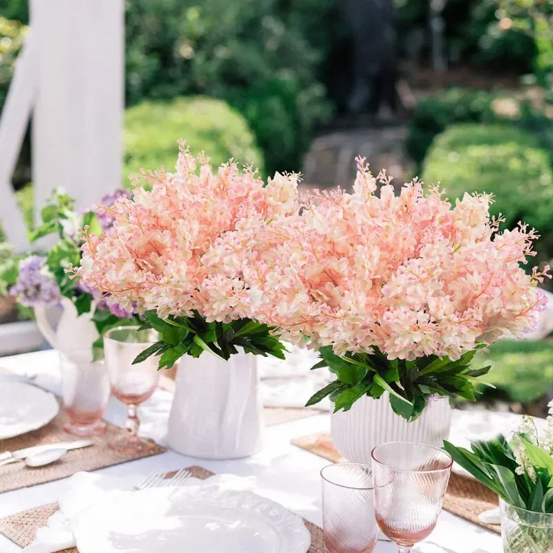 4Pcs 13.8in/35cm Artificial Hyacinth Flower Bouquet, Silk Hyacinth Flowers Fake Flower with Stem Faux Hyacinth Flowers for Home Office Wedding Decoration(pink)