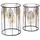 Mauro Ferretti Couchtisch, Schwarz, Gold, Metall, Glas, 38-33x55-50x38-33 cm,