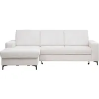 Stylife Ecksofa, Weiß, Perlmutt, Textil, 4-Sitzer, Ottomane links, L-Form, 247x167 cm, Typenauswahl, Stoffauswahl, seitenverkehrt erhältlich, Hocker Rücken echt, Wohnzimmer, Sofas & Couches, Wohnlandschaften, Ecksofas