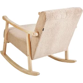 Beliani Schaukelsessel LEKNES Bouclé 0 x 0 x 0 cm Beige gepolstert