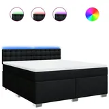 vidaXL Boxspringbett mit Matratze Schwarz 180x200 cm Stoff