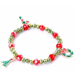 Armband ADELIA ́S "Weihnachtsschmuck Tannenbaum mit Strass Kristallen", bunt, Armbänder, Damen, 21, Weihnachtsschmuck