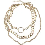 URBAN CLASSICS Ring Layering Necklace Goldfarben / Gold