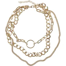 URBAN CLASSICS Ring Layering Necklace Goldfarben / Gold
