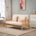 Homcom 2 Sitzer Sofa, Couch mit 2 Lendenkissen Leinenoptik für klein Räume Beige