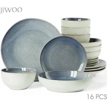 JIWOO Kombiservice 16-tlg. Blau