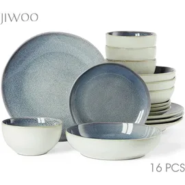 JIWOO Kombiservice 16-tlg. Blau