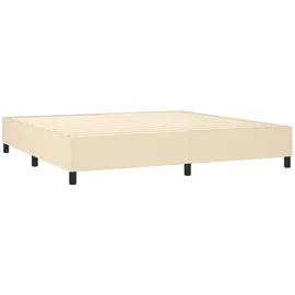 vidaXL Boxspringbett mit Matratze & LED Creme 200x200 cm Stoff