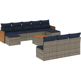 vidaXL Gartensofa-Set 11-tlg. grau