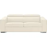 Egoitaliano Schlafsofa Cabiria, Design und super Sitz- und Liegekomfort, Sofa inkl. Schlaffunktion, Kopfteile verstellbar, mit Metallfüßen weiß