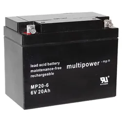 Multipower 4x 6V 20Ah AGM Akku Gel Bleiakku 6V 20Ah Batterie Modellbau
