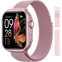 RUXINGX Smartwatch (4,6 cm, android ios), Damen Smartwatch mit 30 Tagen Akkulaufzeit, 1.83" Display rosa