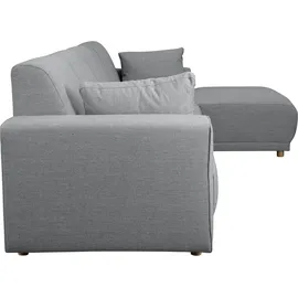 Home Affaire Ecksofa HOME AFFAIRE "LEMPS wahlweise Recamiere links oder rechts L-Form", grau (hellgrau), B:297cm H:85cm T:162cm, 100% Polyester, Sofas, Ecksofa, incl. Zierkissen, Stellmaße 297x162 cm