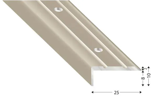 Alu-Winkelprofile, gebohrt - Edelstahloptik , 10 mm