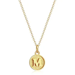 Kette mit Anhänger »Plättchen Vintage Buchstabe M Initialen 925 Sterling Silber«, 87305956-45 Gold