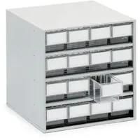 TRESTON Kleinteilemagazin Kunststoff 40 x 39,5 x 40 cm transparent