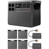 DJI Power 2000 tragbare Powerstation mit vier faltbaren 200 W Solarpaneelen, 2048 Wh/3000 W LFP-Akku, Eco-Aufladung, IP67 wasserdicht, 2 MPPT-Module, leicht zu transportieren für Camping, Outdoor